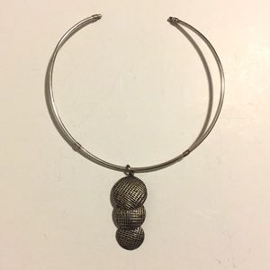 Silver Choker and Carved Silver Pendant